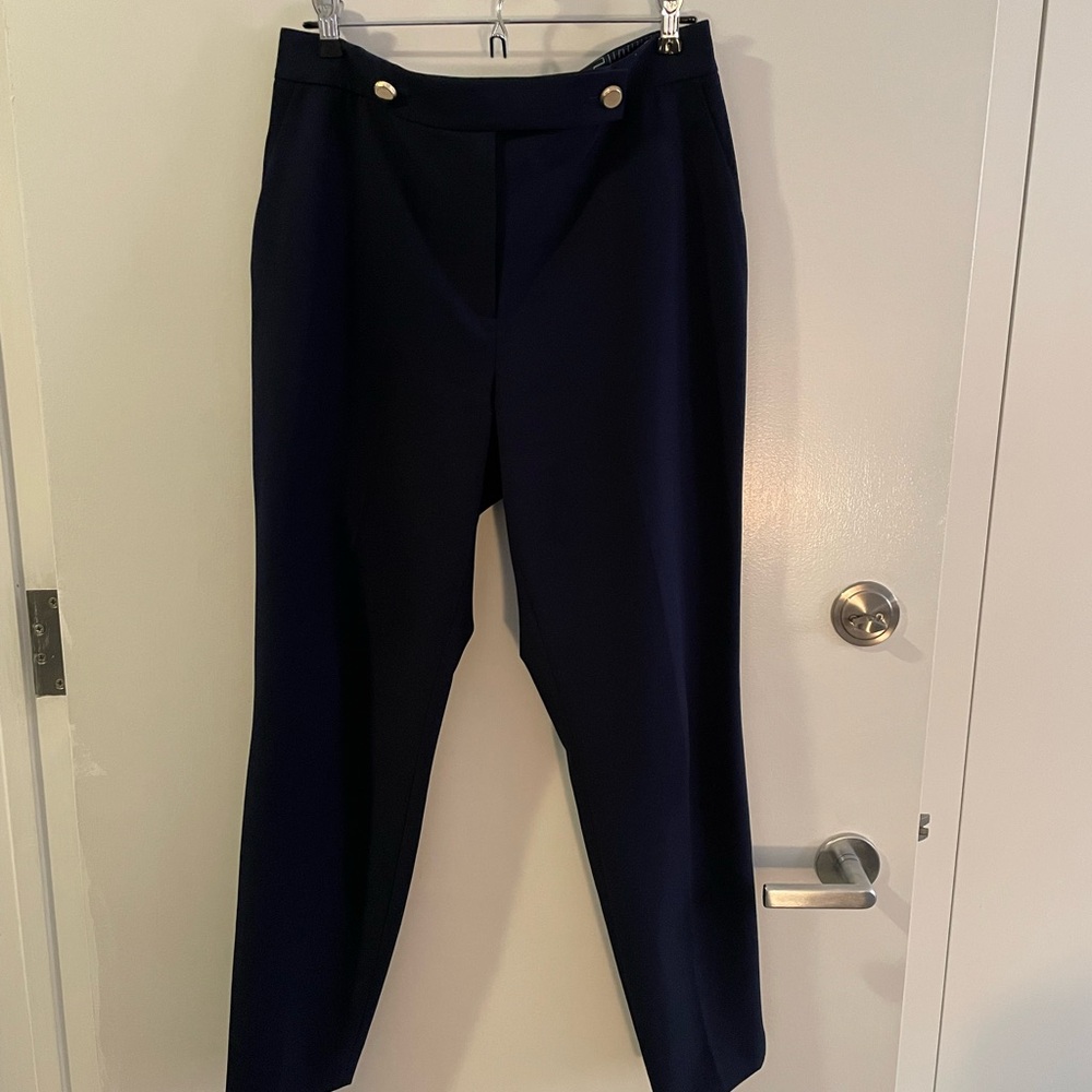 Ted Baker Navy Women's Trousers with Gold Button Accents